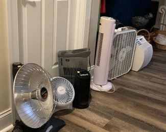 Selection of fans, heaters, dehumidifiers
