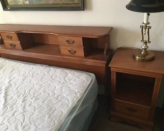Vintage Maple headboard and nightstand
