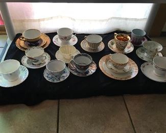 Really nice assortment of vintage cup and saucer sets