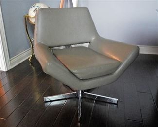 Wide faux leather chair