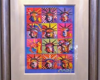 Peter Max Liberty and Justice embellished lithograph