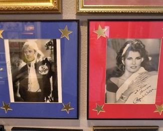 Robert Redford and Raquel Welch autographed photos