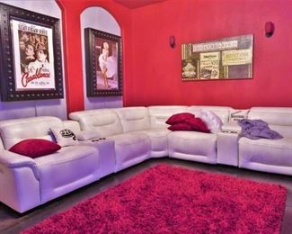 Leather theater seating