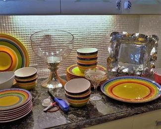 Colorful serving pieces