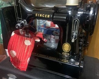 Vintage Singer 221 with Case & Manual