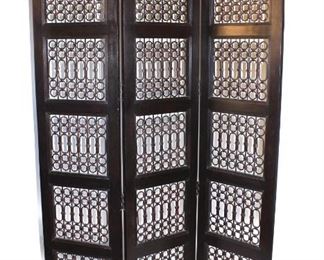 Contemporary Room Divider with Metal Fretwork