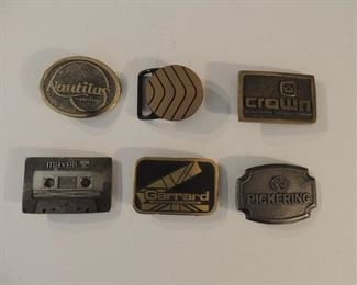 (7) Audio Company belt buckles from the 70's and 80's
