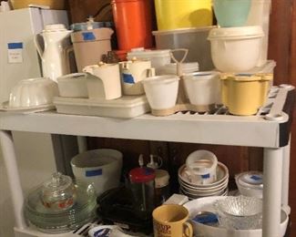 vintage Tupperware and other kitchen ware