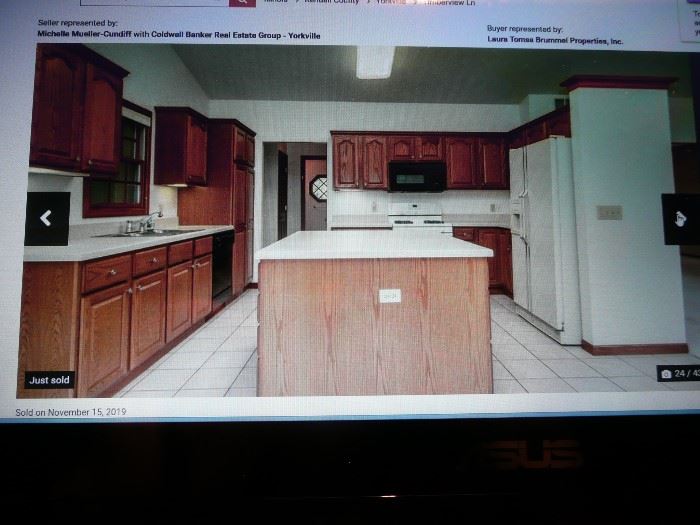 Oak Kitchen Cabinets with Island includes Sink & Faucet, $750.00 for all of it.
