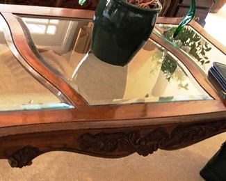 Coffee table with beveled glass