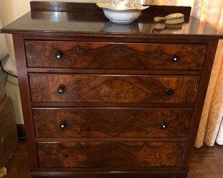 Antique 4 drawer mahogany lacquered dresser