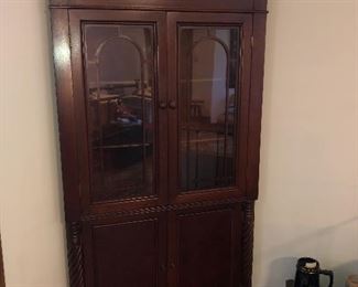 Antique walnut corner cabinet 