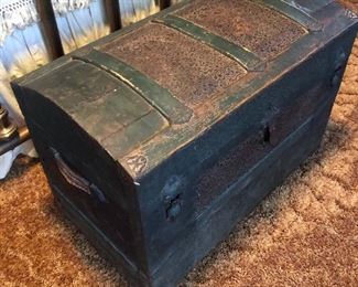 Early 1900 wood and Metal chest