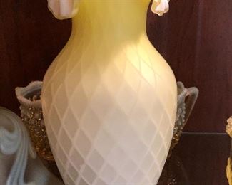 Vaseline glass vase