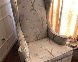 2 vintage tall wingback chairs