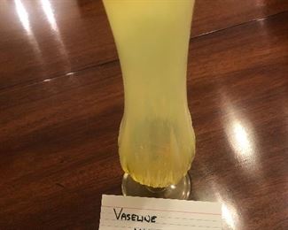 Antique 11” Vaseline vase