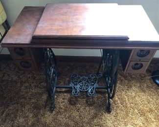 Antique sewing machine table