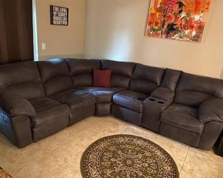Charcoal Grey Micro-fiber Sectional-Like new!