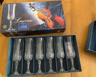 New Cristal D'Arques Lead Crystal Stemmed Wine Glasses  	
