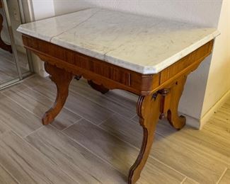 AS-IS Antique Marble Top Table	20x20x28in	HxWxD
