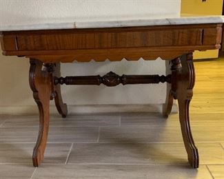 AS-IS Antique Marble Top Table	20x20x28in	HxWxD
