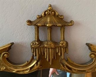 Pagoda Mirror Gilded Carved Frame	42x24x1.5in	HxWxD
