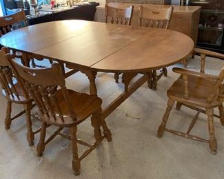 7pc Solid Hardwood Country Table w/ 6 Chairs	29x48x84-72-30	HxWxD
