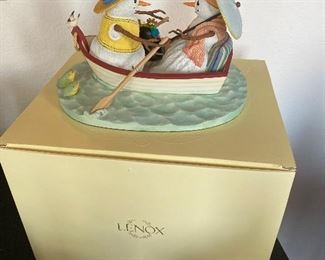 LENOX SNOWFLAKE SOIREE Lynn Bywaters SNOWMAN sculpture NEW in BOX with COA Boat