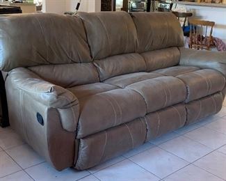 Faux Leather Reclining Sofa/Couch	39x86x37in	HxWxD
