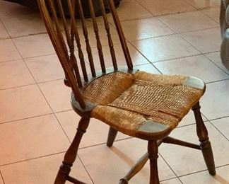 Antique Brace Back Rush Seat Chair	36x17x20in	HxWxD
