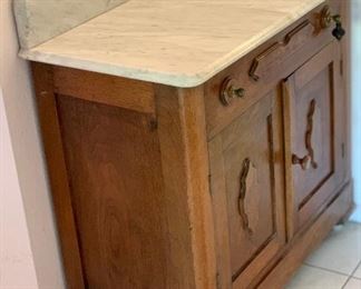 Antique Marble Top Cabinet Dry Sink	33x30x16.5in	HxWxD
