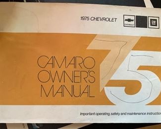 Vintage 1975 Chevy Camaro Owner's Manual 