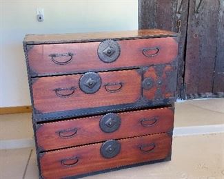 Chinese Wedding Cabinet really cool unique piece, gorgeous ornate hardware. 2 pieces fit on top of one another $1500