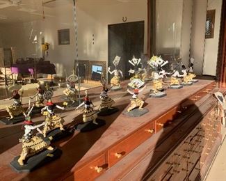 Set of 10 Gordon Lewis Apache Crown Dancer Dolls made of Cotton Wood. Very rare.  A couple repairable broken pieces, price is reflective. Very delicate, local sale only, no shipping.   $650