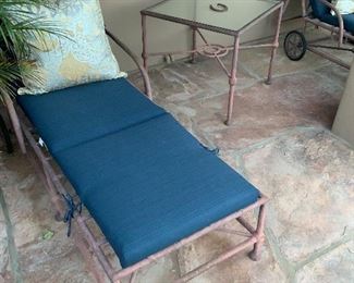 Bruce Eicher Patio Furniture Solid Iron will last forever. Some need new cushions.  Would love to sell as a set. 3-chairs w/ottomons, 1-lrg couch, 2-Chaise Loungers with wheels and 3-glass tables $1600 for all. 