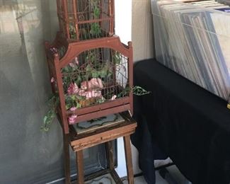 Vintage Plant Stand / Decorative Birdcage