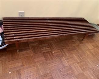 #17 mid Century slotted coffee table / bench 60x17x13  $ 75.00