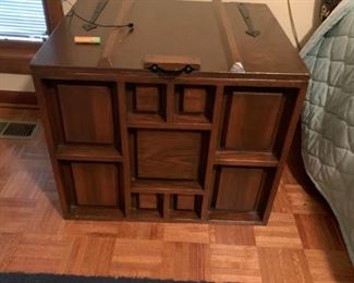 #26 hand made solid wood chest w lid "toy chest" 28x23x23  $ 75.00
