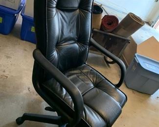 #33 black leather look executive chair   $ 35.00