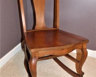 Vintage Walnut Armless Rocking Chair