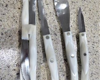 Cutco Ivory Handle 4 steak knives, etc.