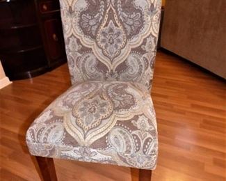 One of 4 upholstered Parson's Chairs
