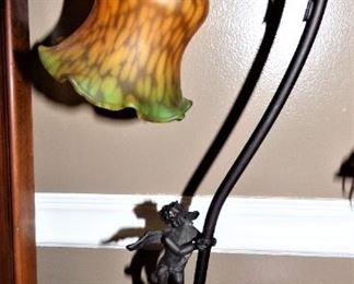 Marble-based cupid  budoir lamp