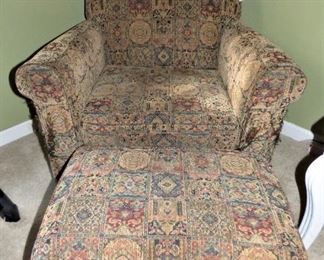 Armchair with ottoman (needs TLC)