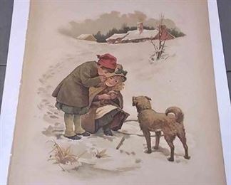 VINTAGE 19TH CENTURY BOOK PLATE BLOCK COLOR PRINT $10.00 9 3/8 X 7 3/8 INCHES BIRDIE'S DEAD BOX 76FC ABO250	Pay online by Venmo: @Rafael-Monzon-1, PayPal Email: Agesagoestatesales@Gmail.com, or Square Call for info 504-430-0909
