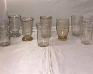https://www.ebay.com/itm/124158720676 Br9005: Vintage Jam Jar Juice Glass Assortment $25