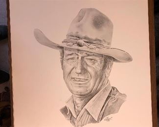 https://www.ebay.com/itm/114094921597 LAN766: John Wayne by Mike Koerber 1984 Lithograph $15