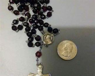 https://www.ebay.com/itm/114160207603 RX03 STERLING SILVER ROSARY WITH RED CRYSTAL BEADS $30