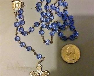 $30 https://www.ebay.com/itm/114160207995 RX04 STERLING SILVER ROSARY WITH BLUE CRYSTAL BEADS $30
