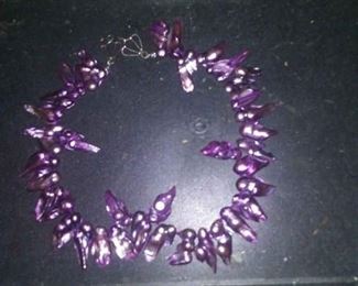 https://www.ebay.com/itm/124131355807 Rxb001: STERLING SILVER AND PURPLE PEARL NECKLACE $20